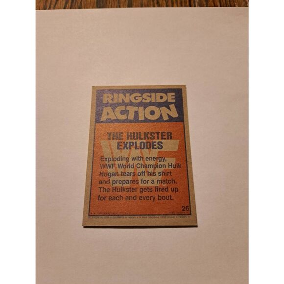 1987 Topps WWF Hulk Hogan #26 The Hulkster Explodes Wrestling Card Titan Sports - Picture 2 of 2